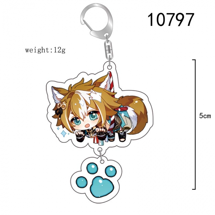 Genshin Impact Anime acrylic Pendant Key Chain  price for 5 pcs 10797