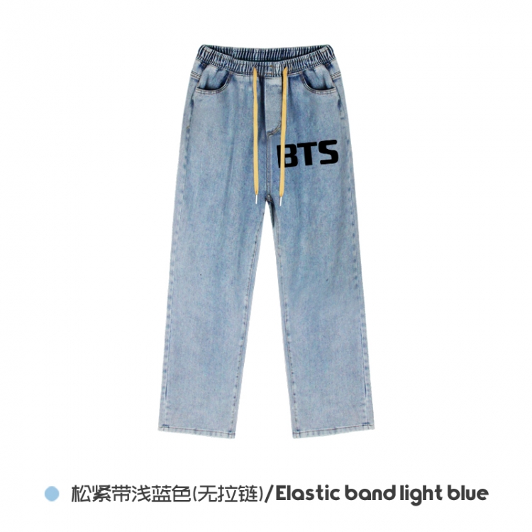 BTS  Elasticated No-Zip Denim Trousers from M to 3XL NZCK02-9