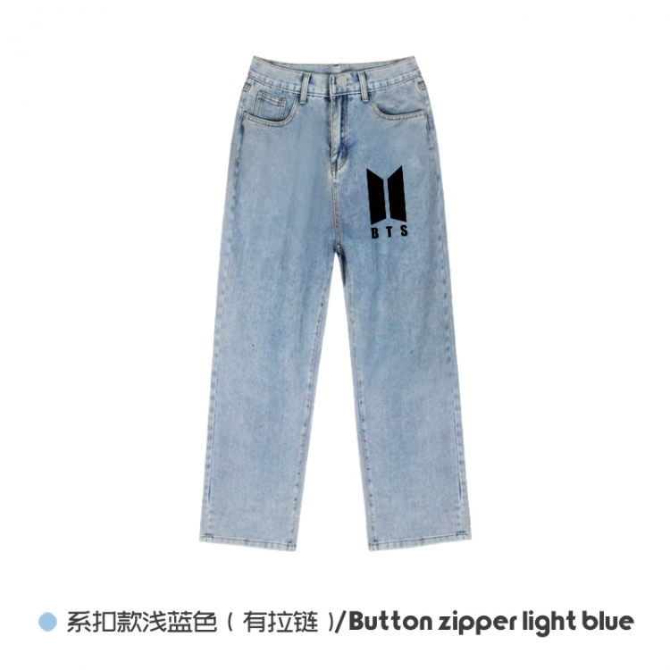 BTS  Elasticated No-Zip Denim Trousers from M to 3XL NZCK03-10