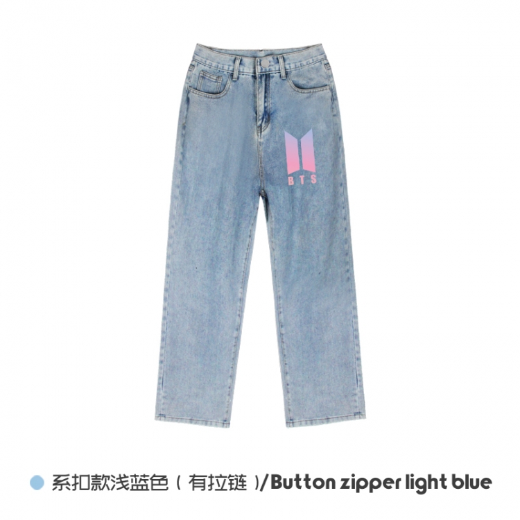 BTS  Elasticated No-Zip Denim Trousers from M to 3XL NZCK03-11