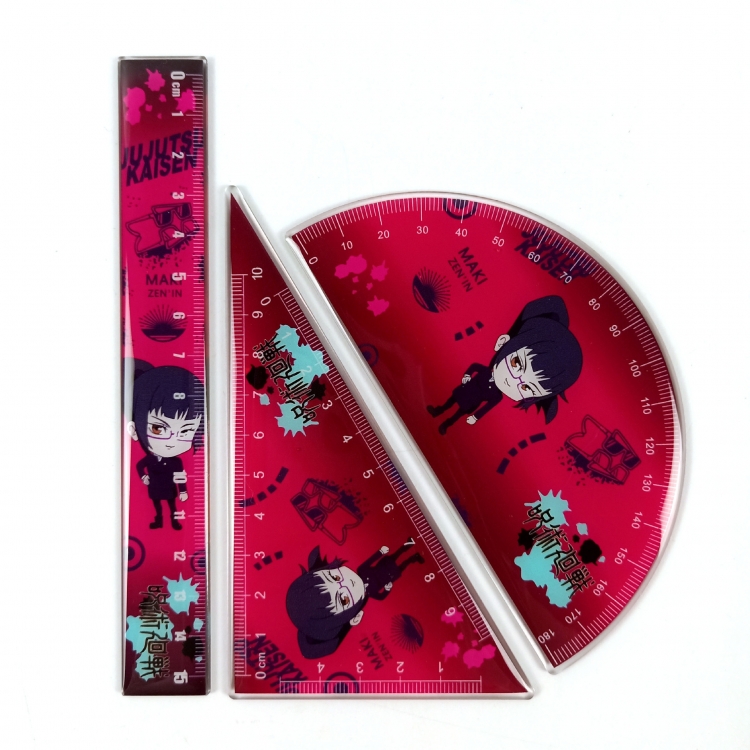 Jujutsu Kaisen  Epoxy Acrylic Ruler Anime Peripheral Two-dimensional Stationery Set