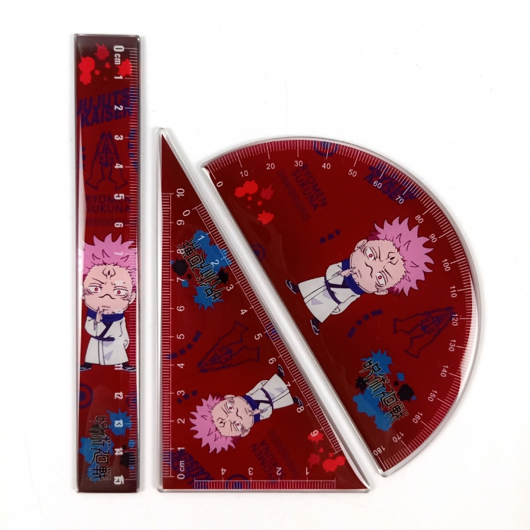 Jujutsu Kaisen  Epoxy Acrylic Ruler Anime Peripheral Two-dimensional Stationery Set