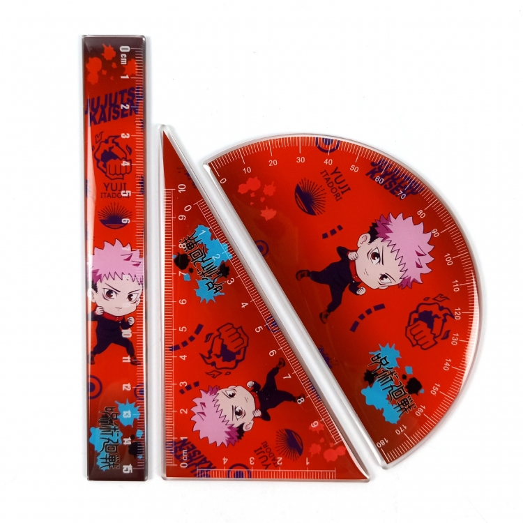 Jujutsu Kaisen  Epoxy Acrylic Ruler Anime Peripheral Two-dimensional Stationery Set