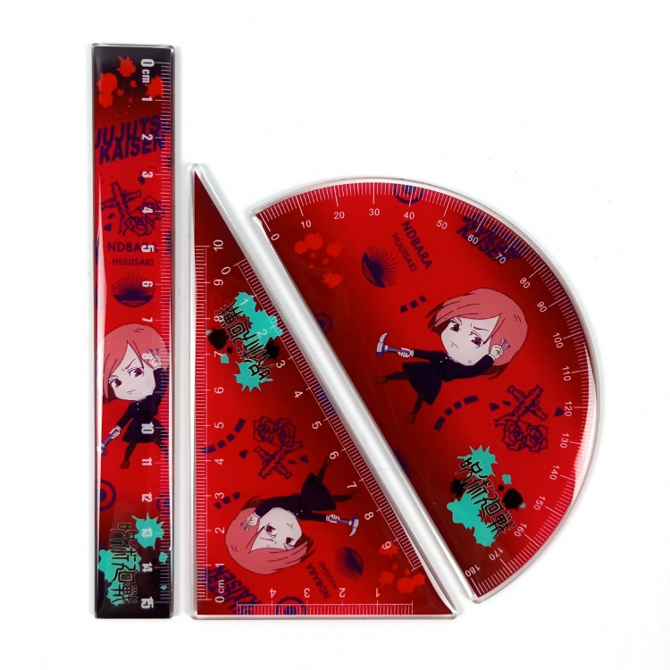 Jujutsu Kaisen  Epoxy Acrylic Ruler Anime Peripheral Two-dimensional Stationery Set