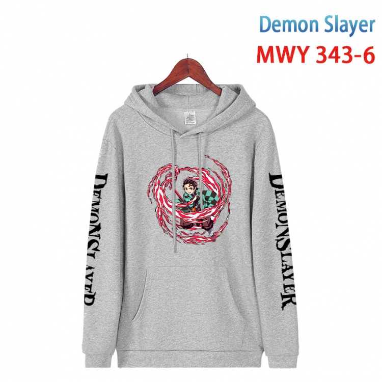 Demon Slayer Kimets Cartoon Sleeve Hooded Patch Pocket Cotton Sweatshirt from S to 4XL  MWY 343 6