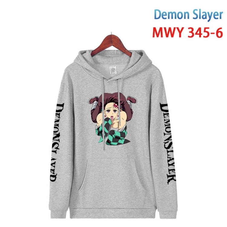 Demon Slayer Kimets Cartoon Sleeve Hooded Patch Pocket Cotton Sweatshirt from S to 4XL MWY 345 6