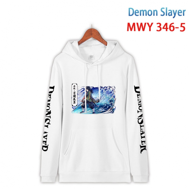 Demon Slayer Kimets Cartoon Sleeve Hooded Patch Pocket Cotton Sweatshirt from S to 4XL MWY 346 5