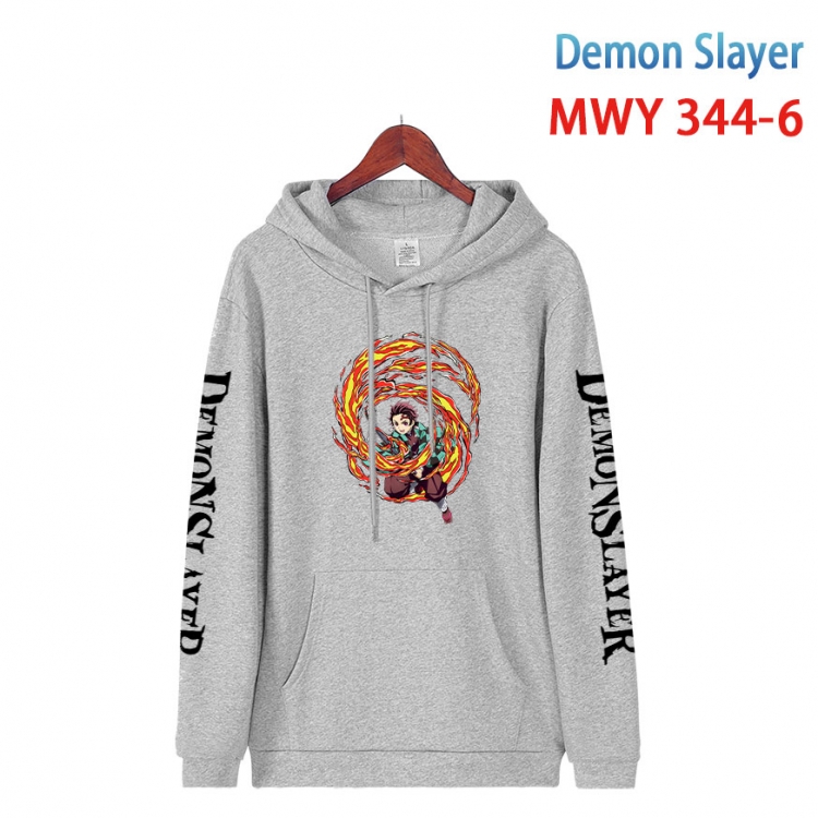 Demon Slayer Kimets Cartoon Sleeve Hooded Patch Pocket Cotton Sweatshirt from S to 4XL  MWY 344 6