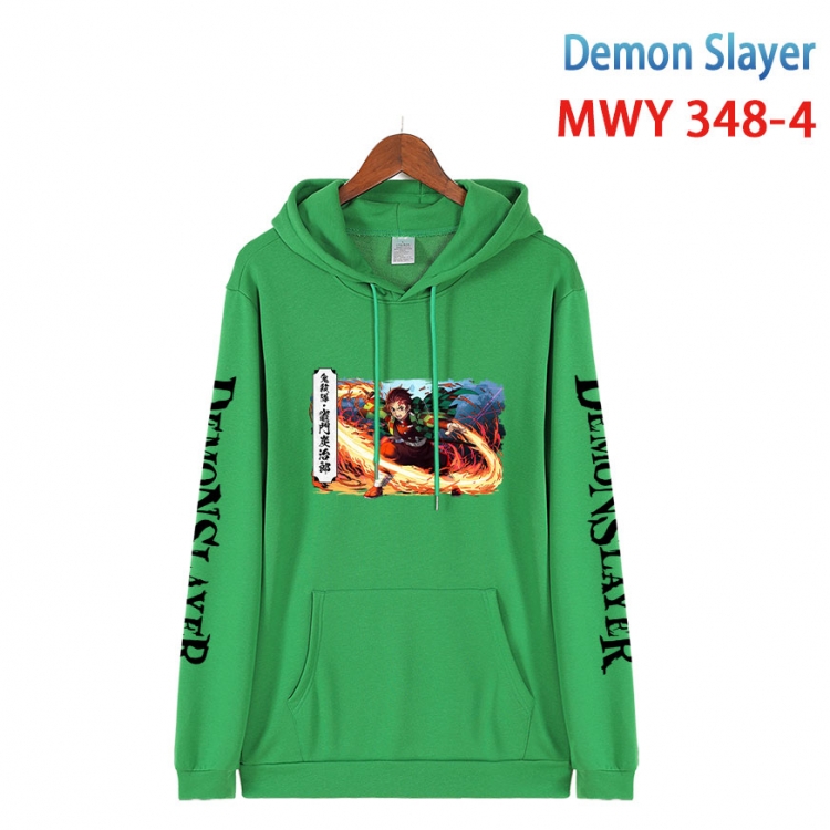 Demon Slayer Kimets Cartoon Sleeve Hooded Patch Pocket Cotton Sweatshirt from S to 4XL MWY 348 4