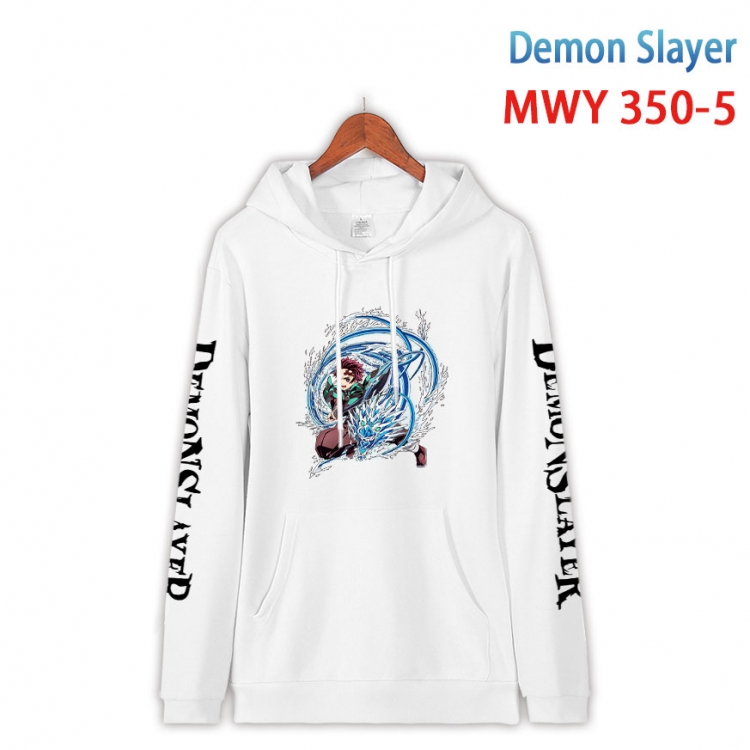 Demon Slayer Kimets Cartoon Sleeve Hooded Patch Pocket Cotton Sweatshirt from S to 4XL MWY 350 5