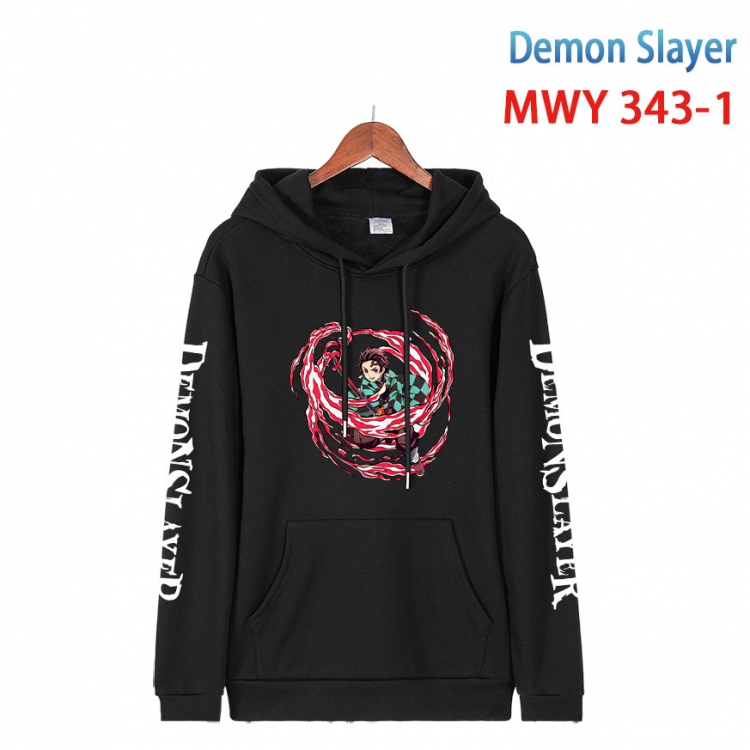 Demon Slayer Kimets Cartoon Sleeve Hooded Patch Pocket Cotton Sweatshirt from S to 4XL  MWY 343 1