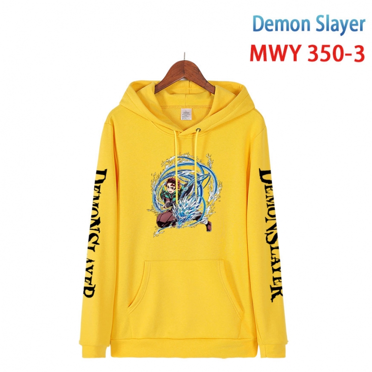 Demon Slayer Kimets Cartoon Sleeve Hooded Patch Pocket Cotton Sweatshirt from S to 4XL MWY 350 3