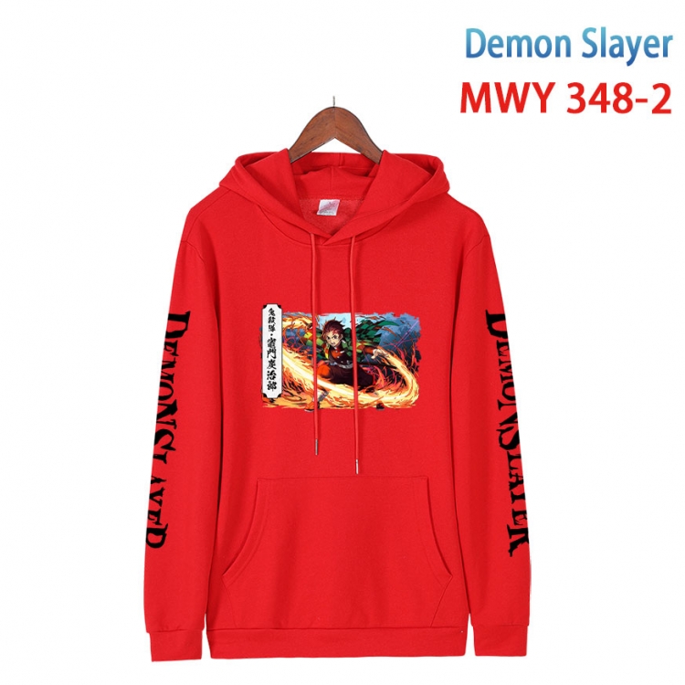 Demon Slayer Kimets Cartoon Sleeve Hooded Patch Pocket Cotton Sweatshirt from S to 4XL MWY 348 2