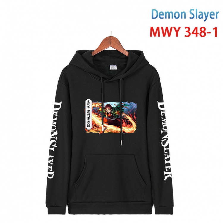 Demon Slayer Kimets Cartoon Sleeve Hooded Patch Pocket Cotton Sweatshirt from S to 4XL MWY 348 1