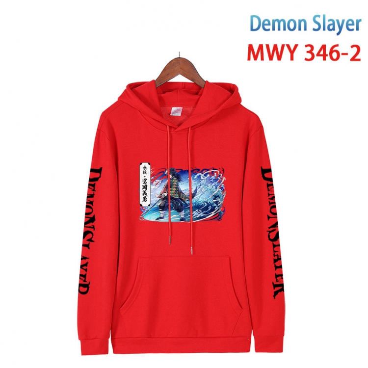 Demon Slayer Kimets Cartoon Sleeve Hooded Patch Pocket Cotton Sweatshirt from S to 4XL  MWY 346 2