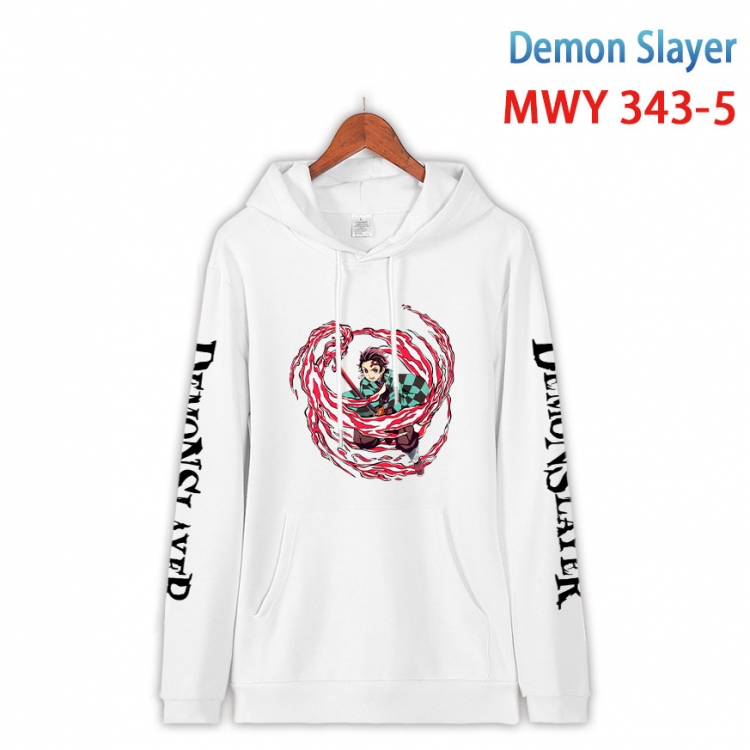 Demon Slayer Kimets Cartoon Sleeve Hooded Patch Pocket Cotton Sweatshirt from S to 4XL MWY 343 5