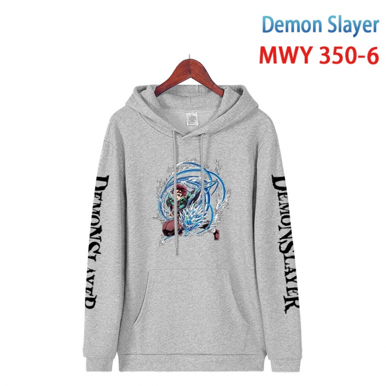 Demon Slayer Kimets Cartoon Sleeve Hooded Patch Pocket Cotton Sweatshirt from S to 4XL  MWY 350 6