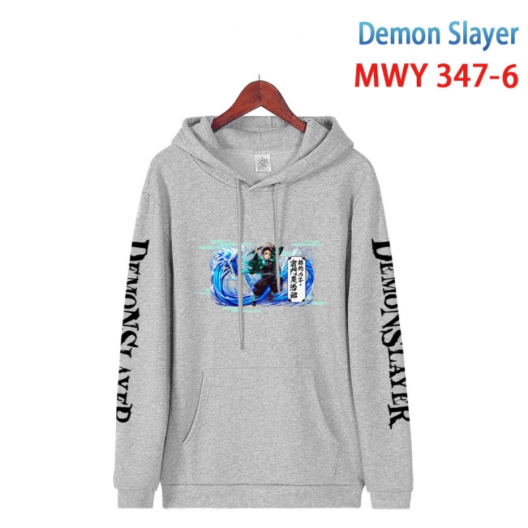 Demon Slayer Kimets Cartoon Sleeve Hooded Patch Pocket Cotton Sweatshirt from S to 4XL  MWY 347 6