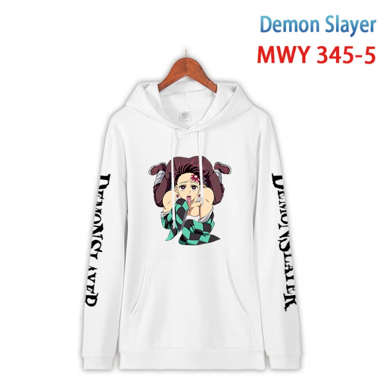 Demon Slayer Kimets Cartoon Sleeve Hooded Patch Pocket Cotton Sweatshirt from S to 4XL MWY 345 5