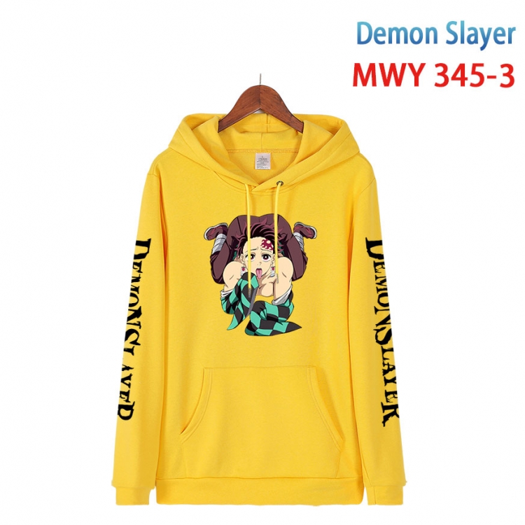 Demon Slayer Kimets Cartoon Sleeve Hooded Patch Pocket Cotton Sweatshirt from S to 4XL MWY 345 3