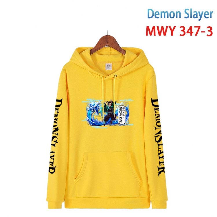 Demon Slayer Kimets Cartoon Sleeve Hooded Patch Pocket Cotton Sweatshirt from S to 4XL  MWY 347 3