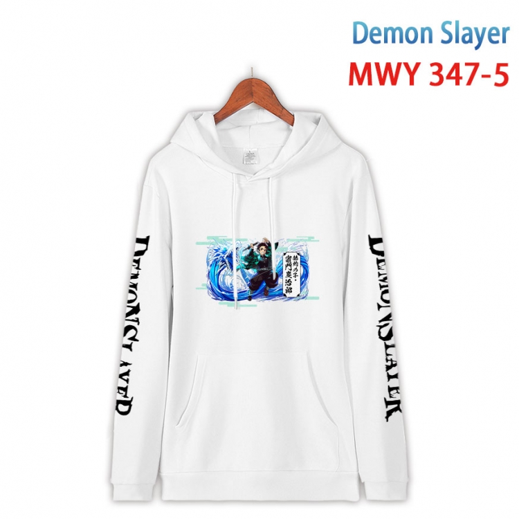 Demon Slayer Kimets Cartoon Sleeve Hooded Patch Pocket Cotton Sweatshirt from S to 4XL  MWY 347 5