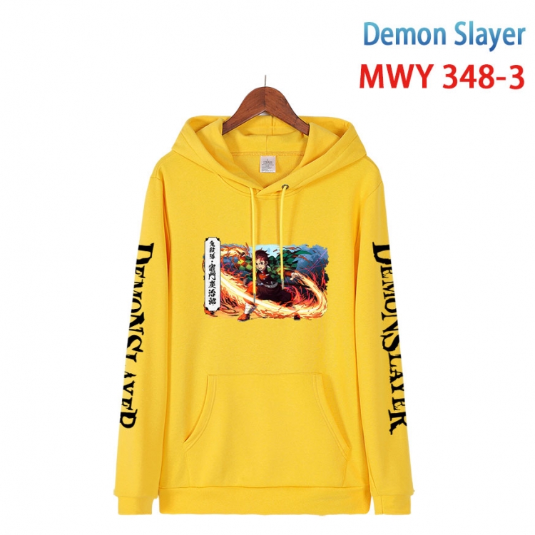 Demon Slayer Kimets Cartoon Sleeve Hooded Patch Pocket Cotton Sweatshirt from S to 4XL  MWY 348 3