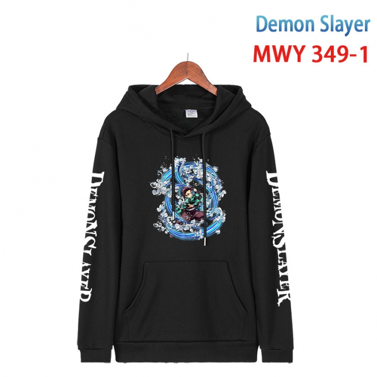 Demon Slayer Kimets Cartoon Sleeve Hooded Patch Pocket Cotton Sweatshirt from S to 4XL  MWY 349 1