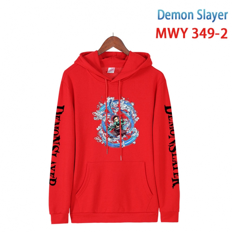 Demon Slayer Kimets Cartoon Sleeve Hooded Patch Pocket Cotton Sweatshirt from S to 4XL  MWY 349 2