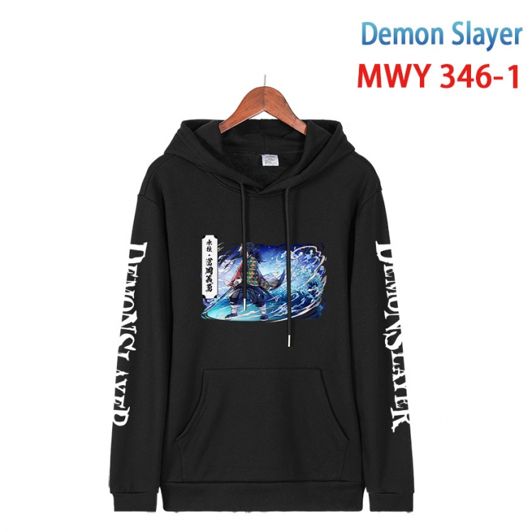 Demon Slayer Kimets Cartoon Sleeve Hooded Patch Pocket Cotton Sweatshirt from S to 4XL  MWY 346 1