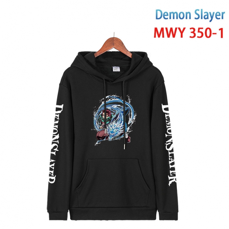 Demon Slayer Kimets Cartoon Sleeve Hooded Patch Pocket Cotton Sweatshirt from S to 4XL MWY 350 1