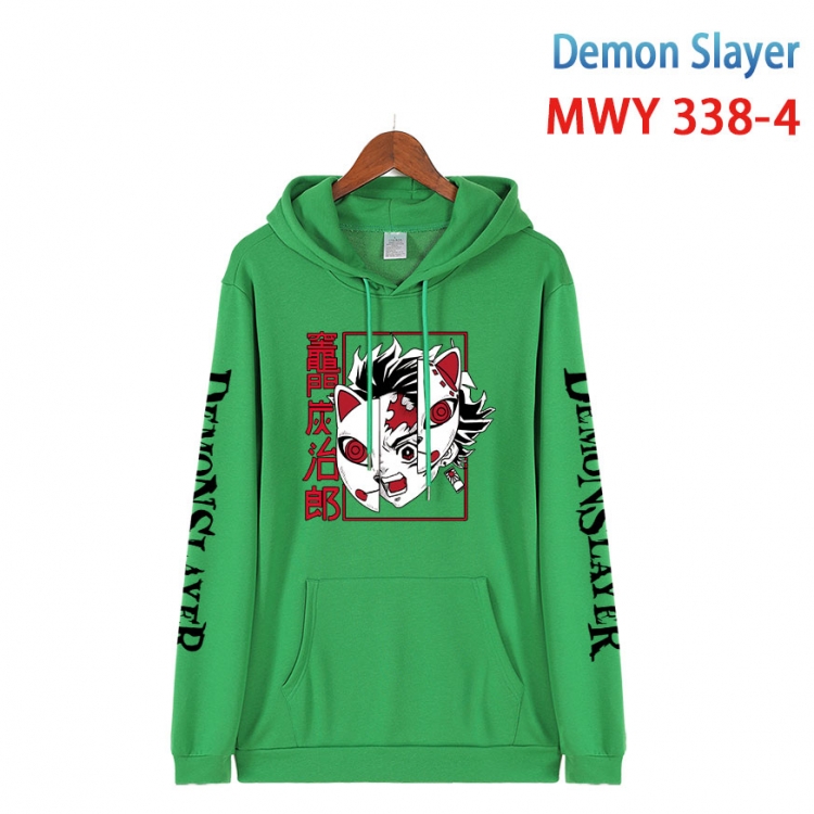 Demon Slayer Kimets Cartoon Sleeve Hooded Patch Pocket Cotton Sweatshirt from S to 4XL  MWY 338 4