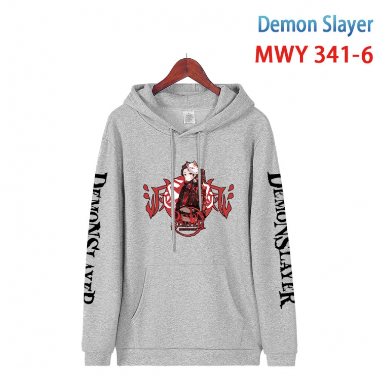 Demon Slayer Kimets Cartoon Sleeve Hooded Patch Pocket Cotton Sweatshirt from S to 4XL MWY 341 6