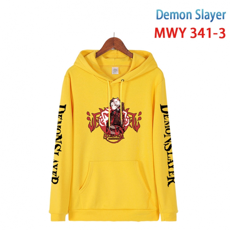 Demon Slayer Kimets Cartoon Sleeve Hooded Patch Pocket Cotton Sweatshirt from S to 4XL MWY 341 3