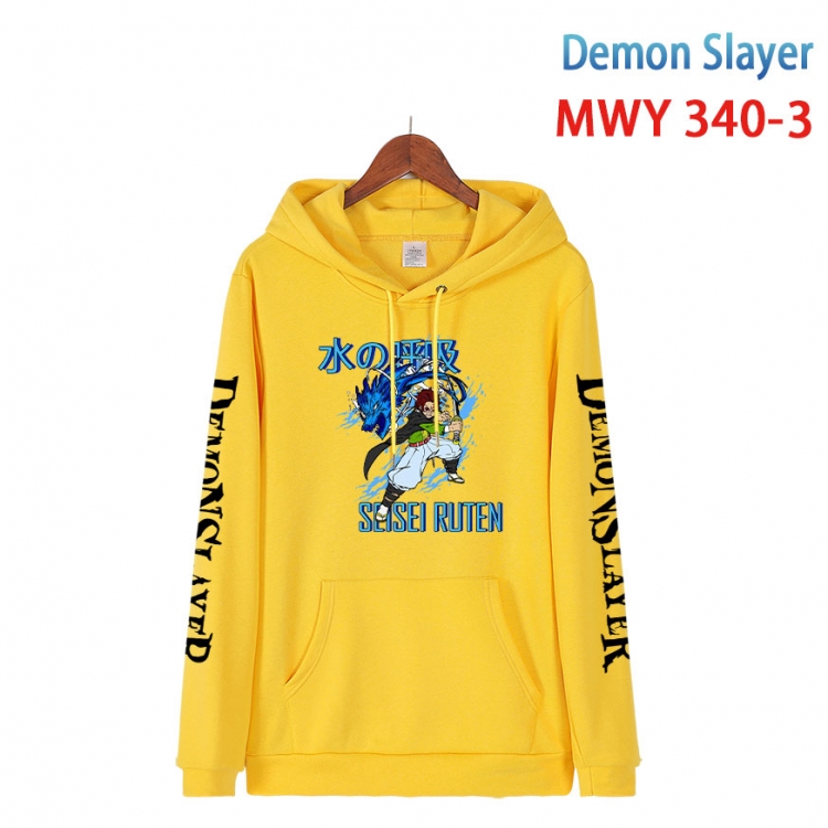 Demon Slayer Kimets Cartoon Sleeve Hooded Patch Pocket Cotton Sweatshirt from S to 4XL MWY 340 3