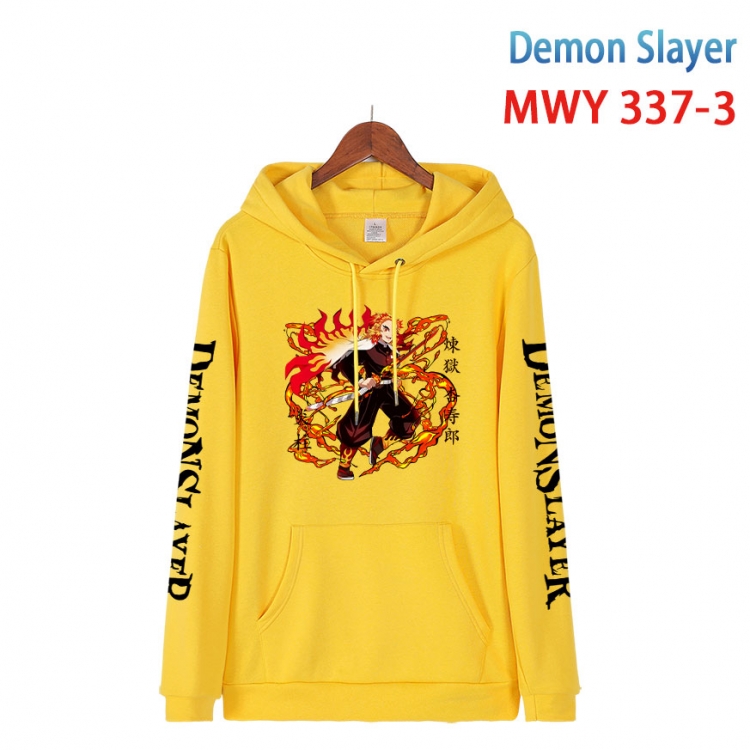 Demon Slayer Kimets Cartoon Sleeve Hooded Patch Pocket Cotton Sweatshirt from S to 4XL MWY 337 3