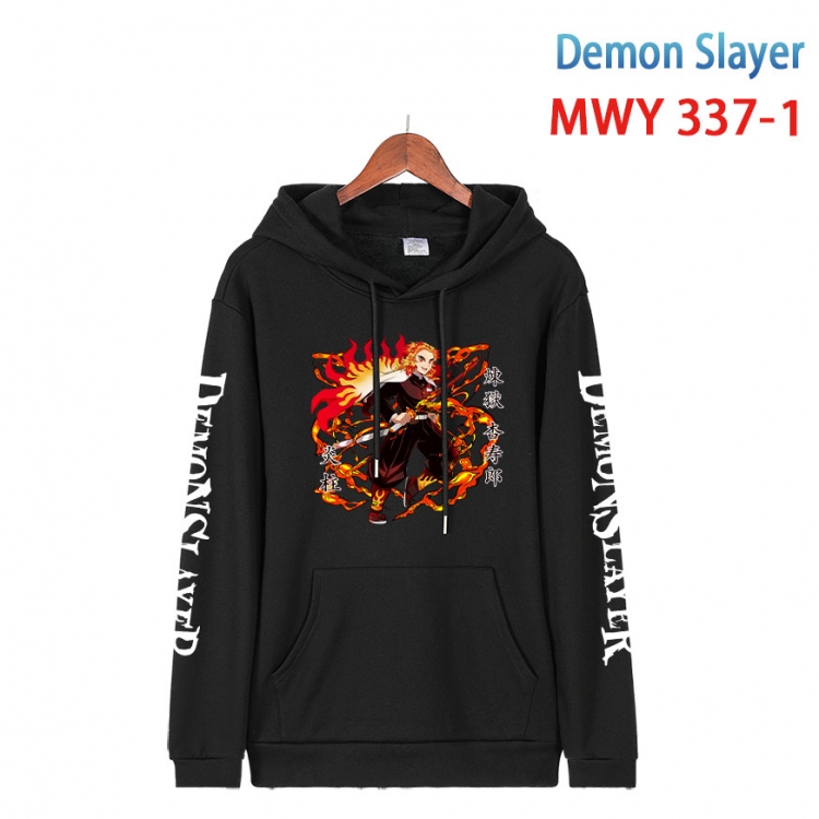 Demon Slayer Kimets Cartoon Sleeve Hooded Patch Pocket Cotton Sweatshirt from S to 4XL MWY 337 1