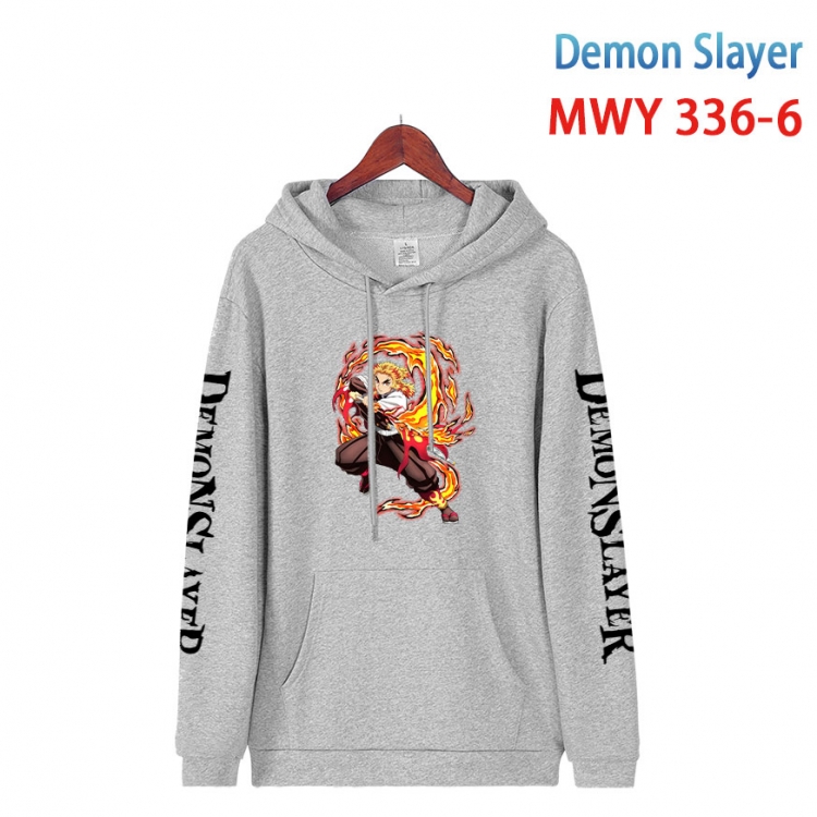 Demon Slayer Kimets Cartoon Sleeve Hooded Patch Pocket Cotton Sweatshirt from S to 4XL MWY 336 6