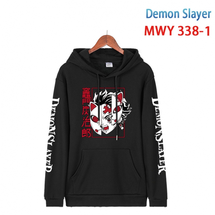 Demon Slayer Kimets Cartoon Sleeve Hooded Patch Pocket Cotton Sweatshirt from S to 4XL MWY 338 1