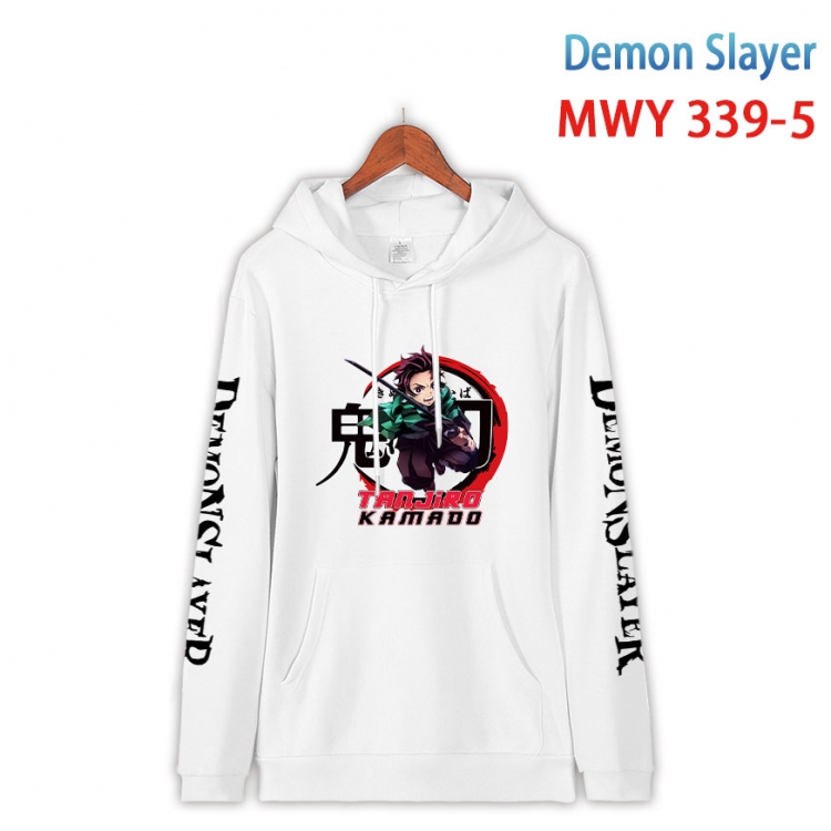 Demon Slayer Kimets Cartoon Sleeve Hooded Patch Pocket Cotton Sweatshirt from S to 4XL MWY 339 5