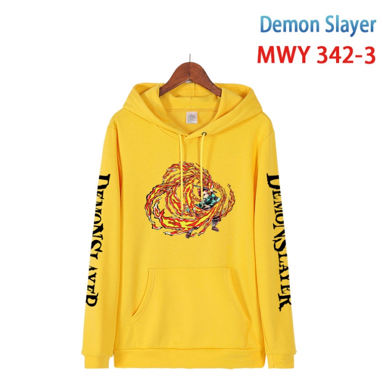 Demon Slayer Kimets Cartoon Sleeve Hooded Patch Pocket Cotton Sweatshirt from S to 4XL MWY 342 3