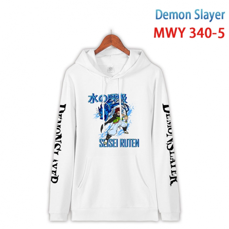 Demon Slayer Kimets Cartoon Sleeve Hooded Patch Pocket Cotton Sweatshirt from S to 4XL  MWY 340 5