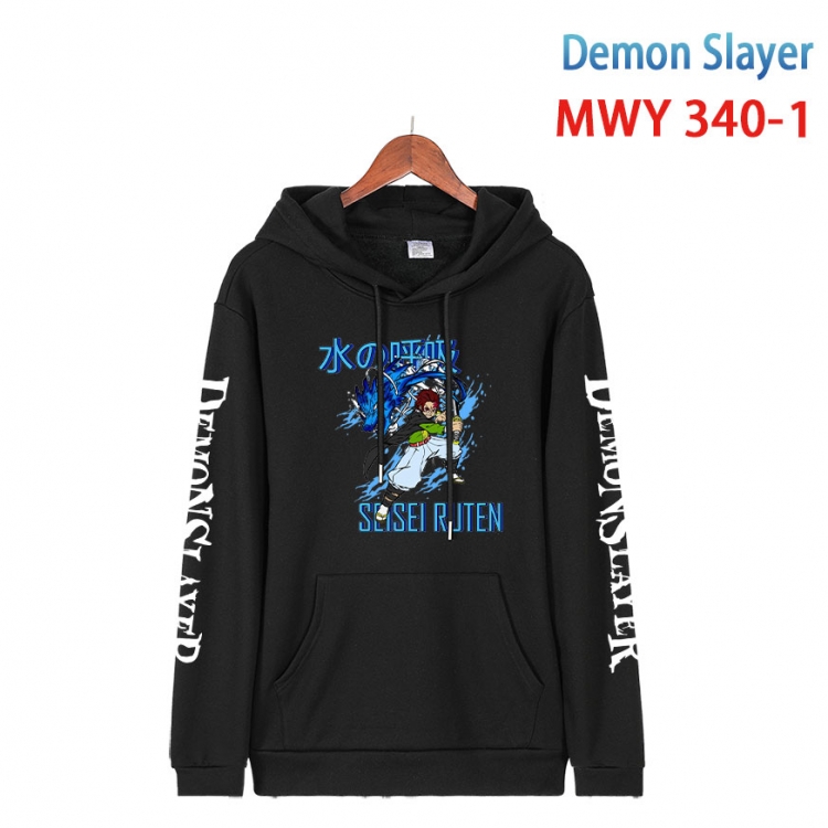 Demon Slayer Kimets Cartoon Sleeve Hooded Patch Pocket Cotton Sweatshirt from S to 4XL MWY 340 1