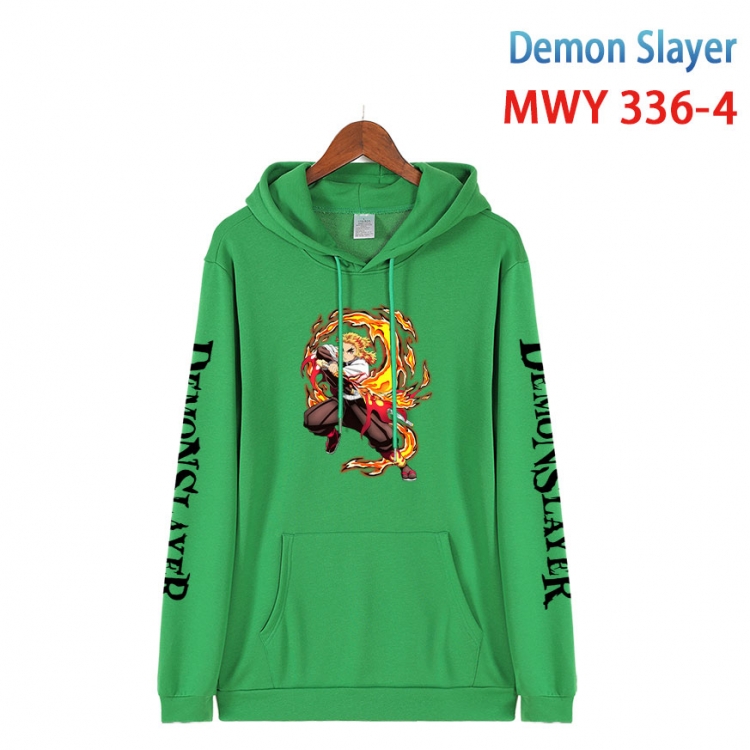 Demon Slayer Kimets Cartoon Sleeve Hooded Patch Pocket Cotton Sweatshirt from S to 4XL  MWY 336 4