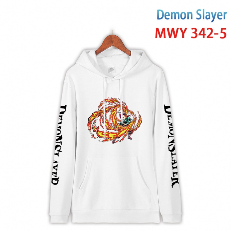 Demon Slayer Kimets Cartoon Sleeve Hooded Patch Pocket Cotton Sweatshirt from S to 4XL MWY 342 5