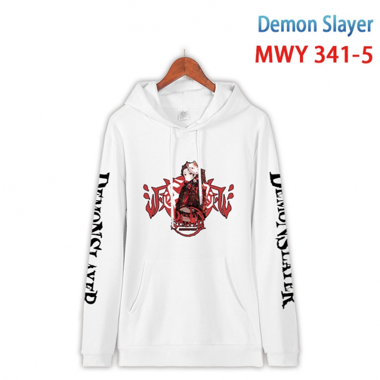 Demon Slayer Kimets Cartoon Sleeve Hooded Patch Pocket Cotton Sweatshirt from S to 4XL MWY 341 5