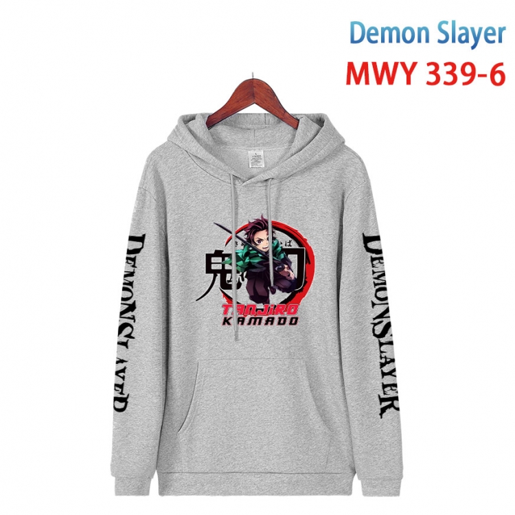 Demon Slayer Kimets Cartoon Sleeve Hooded Patch Pocket Cotton Sweatshirt from S to 4XL  MWY 339 6