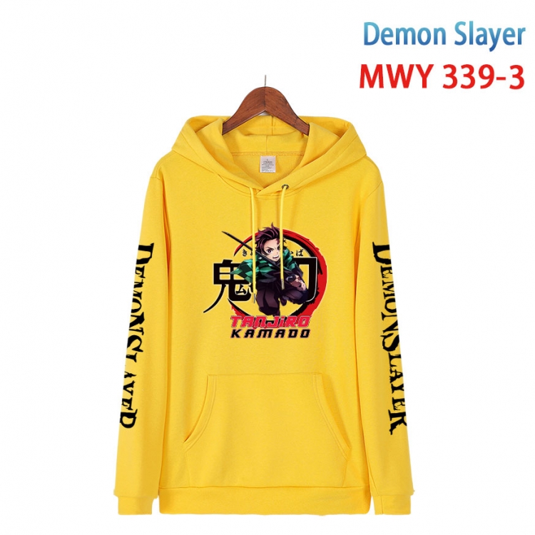 Demon Slayer Kimets Cartoon Sleeve Hooded Patch Pocket Cotton Sweatshirt from S to 4XL MWY 339 3