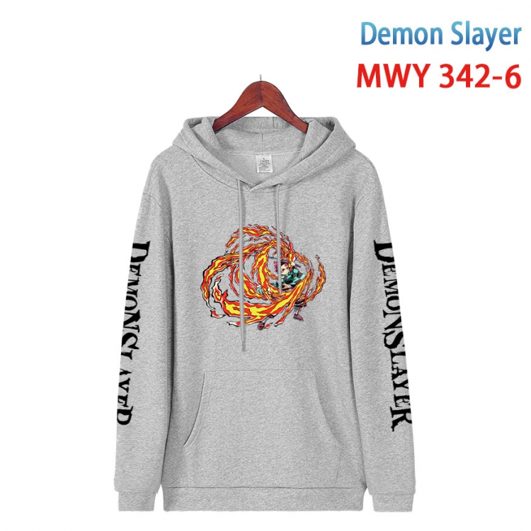 Demon Slayer Kimets Cartoon Sleeve Hooded Patch Pocket Cotton Sweatshirt from S to 4XL  MWY 342 6