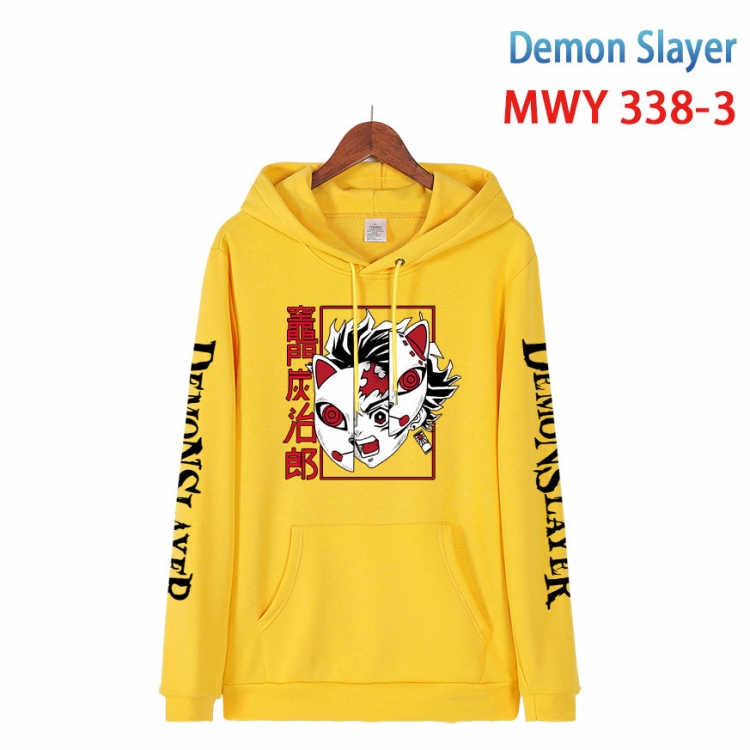 Demon Slayer Kimets Cartoon Sleeve Hooded Patch Pocket Cotton Sweatshirt from S to  MWY 338 3